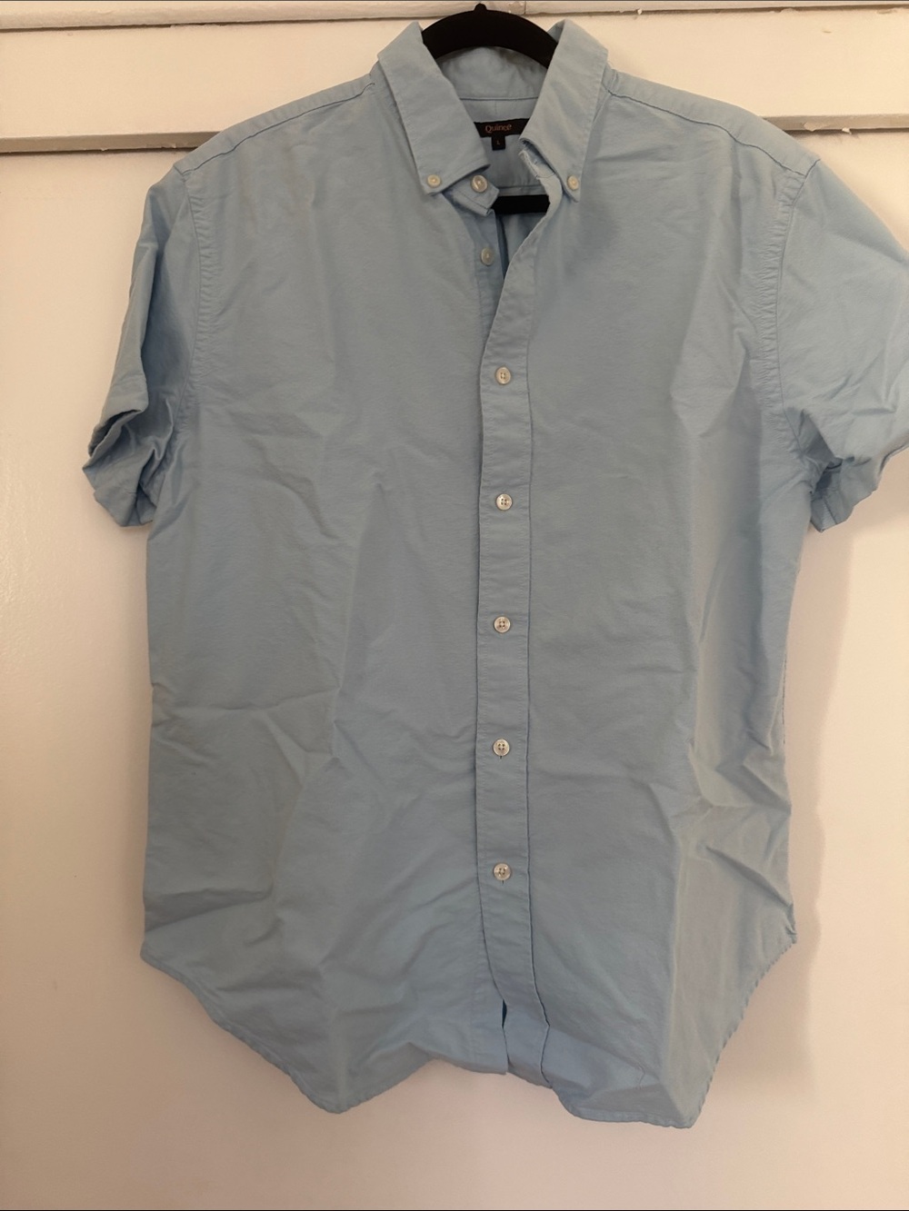Quince Light Blue Short-Sleeve Button-Down Shirt